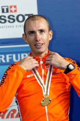 Stef Clement (Niederlande Bouygues Telecom) belegt Platz 3 im Einzelzeitfahren zur WM 2007 - Radsport WM Herren WM 2007, Straßenradsport, Straße, Rad, Zeitfahren, Einzelzeitfahren Einzelbild Stuttgart Radsport WM Herren WM 2007, Straßenradsport, Straße, Rad, Zeitfahren, Einzelzeitfahren Einzelbild Stuttgart