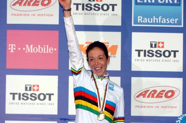 Marta Bastianelli (Italien) - Weltmeisterin 2007 - Radsport WM Damen WM 2007, Straßenradsport, Straße, Rad, Einzelbild Stuttgart Freude, Begeisterung, Radsport WM Damen WM 2007, Straßenradsport, Straße, Rad, Einzelbild Stuttgart Freude, Begeisterung,