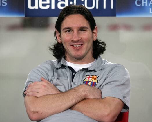 Lionel Messi (FC Barcelona) gut gelaunt Fußball EC 1 Herren Champions League 2007 2008, FC Barcelona, Barca Einzelbild Stuttgart Freude, Fußball EC 1 Herren Champions League 2007 2008, FC Barcelona, Barca Einzelbild Stuttgart Freude,