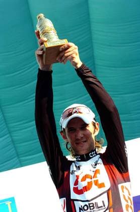 Fränk Schleck (Luxemburg CSC), Sieger des Giro dell Emilia 2007 -  Radsport Herren Giro dell Emilia 2007, Straßenradsport, Straße, Rad, Einzelbild San Luca Freude, Radsport Herren Giro dell Emilia 2007, Straßenradsport, Straße, Rad, Einzelbild San Luca Freude,