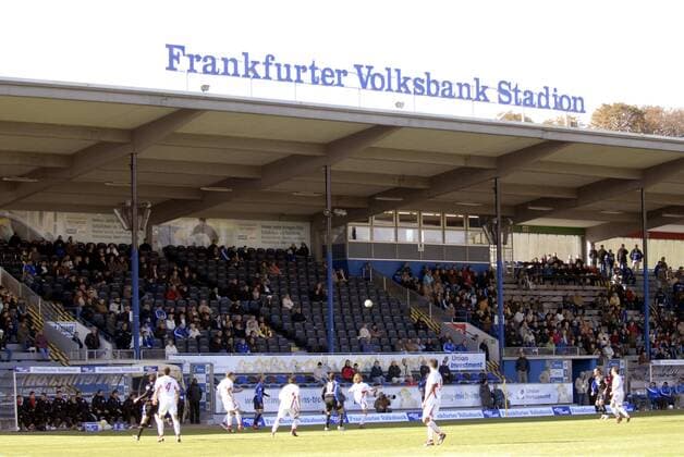 Fußball, Stadiongeschichte FSV Frankfurt Spielszene im Frankfurter Volksbank Stadion, Heimspielstätte vom FSV Frankfurt Fußball Herren Regionalliga Süd 2007 2008, 3. Liga, FSV Frankfurt Totale Frankfurt M. Fußball Herren Regionalliga Süd 2007 2008, 3. Liga, FSV Frankfurt Totale Frankfurt M.