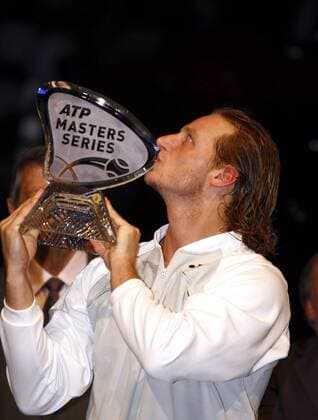 David Nalbandian (Argentinien), Sieger der Masters Series 2007 in Madrid -  Tennis Herren Masters Series 2007, ATP Tour, Finale Einzelbild Madrid Freude, Tennis Herren Masters Series 2007, ATP Tour, Finale Einzelbild Madrid Freude,