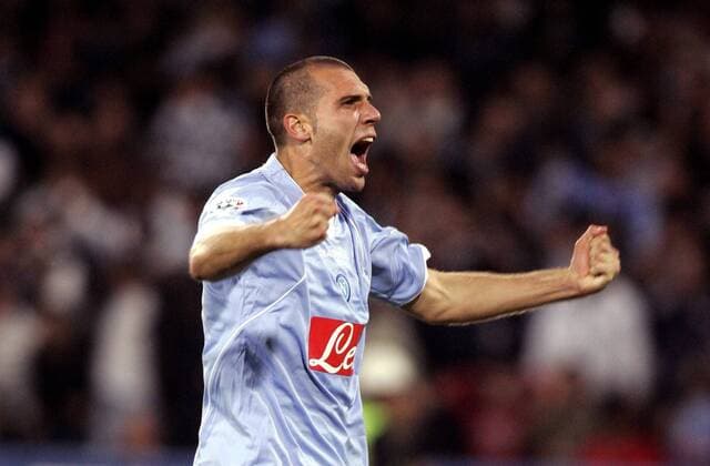 Maurizio Domizzi (Neapel) - Torjubel -  Fußball Herren Serie A 2007 2008, 1. Italienische Liga, SSC Napoli Einzelbild Neapel Freude, Begeisterung, Fußball Herren Serie A 2007 2008, 1. Italienische Liga, SSC Napoli Einzelbild Neapel Freude, Begeisterung,