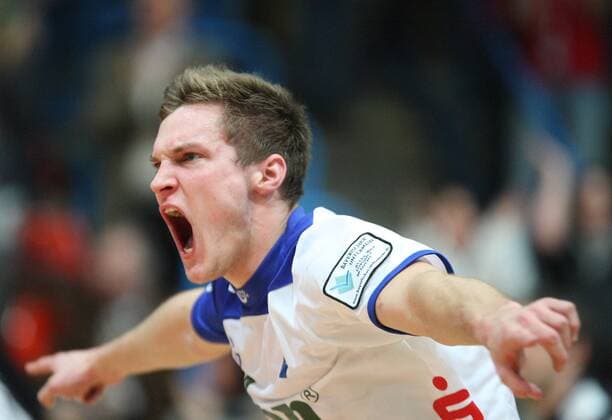 Michael Spatz (Großwallstadt) -Torjubel Handball 1. BL Herren Saison 2007 2008, TV Großwallstadt Einzelbild Aschaffenburg Freude, Begeisterung, Handball 1. BL Herren Saison 2007 2008, TV Großwallstadt Einzelbild Aschaffenburg Freude, Begeisterung,