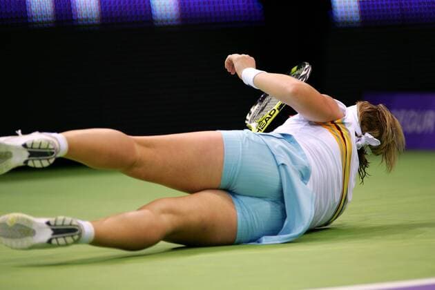 Svetlana Kuznetsova (Rußland) am Boden -  Tennis WM Damen Sony Ericsson Championships 2007, WTA Tour Einzelbild Madrid Tennis WM Damen Sony Ericsson Championships 2007, WTA Tour Einzelbild Madrid