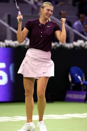 Maria Sharapova (Rußland) jubelt -  Tennis WM Damen Sony Ericsson Championships 2007, WTA Tour Einzelbild Madrid Freude, Tennis WM Damen Sony Ericsson Championships 2007, WTA Tour Einzelbild Madrid Freude,