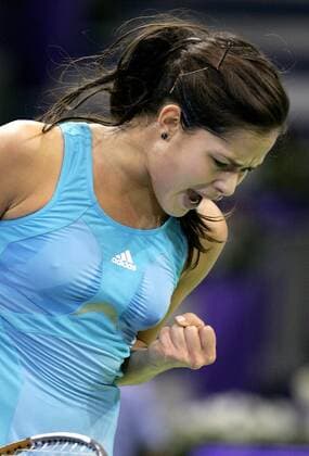 Ana Ivanovic (Serbien) jubelt -  (pan23100) Tennis WM Damen Sony Ericsson Championships 2007, WTA Tour Einzelbild Madrid Freude, Begeisterung, Tennis WM Damen Sony Ericsson Championships 2007, WTA Tour Einzelbild Madrid Freude, Begeisterung, 