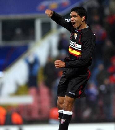 Renato (Sevilla) - Torjubel -  - NOxONLINExUSE Fußball EC 1 Herren Champions League 2007 2008, FC Sevilla Einzelbild Bukarest Freude, Begeisterung Fußball EC 1 Herren Champions League 2007 2008, FC Sevilla Einzelbild Bukarest Freude, Begeisterung