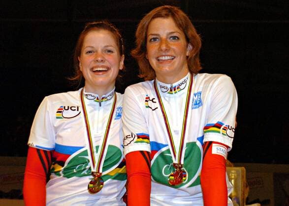 Katrin Schultheis (re.) und Sandra Sprinkmeier - Weltmeister im 2er Kunstradfahren 2007 Radsport WM Damen WM 2007, Hallenradsport, Kunstrad, Kunstradsport, Kunstradfahren, Halle, Indoor, Zweier, 2er, 2 er Gruppe Hallenradsport Winterthur Freude, Radsport WM Damen WM 2007, Hallenradsport, Kunstrad, Kunstradsport, Kunstradfahren, Halle, Indoor, Zweier, 2er, 2 er Gruppe Hallenradsport Winterthur Freude,