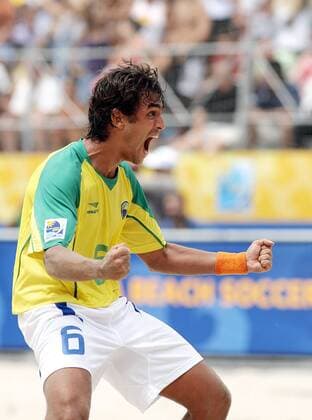 Bruno (Brasilien) - Torjubel Beachsoccer WM Herren FIFA Beach Soccer World Cup 2007, Beachfußball, Länderspiel, Nationalmannschaft, Nationaltrikot Einzelbild Rio de Janeiro Begeisterung, Freude, Beachsoccer WM Herren FIFA Beach Soccer World Cup 2007, Beachfußball, Länderspiel, Nationalmannschaft, Nationaltrikot Einzelbild Rio de Janeiro Begeisterung, Freude,