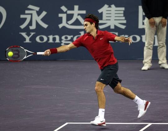Roger Federer (Schweiz) Tennis WM Herren ATP Masters Cup 2007, Series, Tour Einzelbild Freisteller Schanghai Dynamik, Tennis WM Herren ATP Masters Cup 2007, Series, Tour Einzelbild Freisteller Schanghai Dynamik,