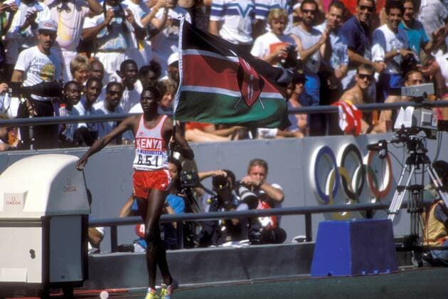 Paul Ereng (Kenia) - Olympiasieger 1988 über 800m Leichtathletik OS Sommer Herren Olympische Spiele Seoul 1988, Sommerspiele, Nationaltrikot Totale Seoul Leichtathletik OS Sommer Herren Olympische Spiele Seoul 1988, Sommerspiele, Nationaltrikot Totale Seoul