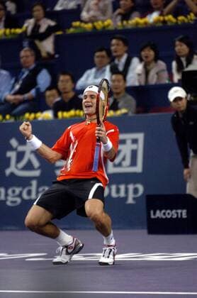 David Ferrer (Spanien) jubelt -  (IMCpau16164705) Tennis WM Herren ATP Masters Cup 2007, Series, Tour Einzelbild Shanghai Begeisterung, Freude, Tennis WM Herren ATP Masters Cup 2007, Series, Tour Einzelbild Shanghai Begeisterung, Freude,