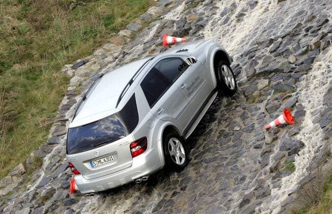 Die deutsche Nationalmannschaft beim Off Road Fahrtraining von Mercedes Benz auf dem Parcour bei Hannover Fußball Herren Nationalteam 2007, Fahrsicherheitstraining, Fahrtraining, Sicherheit, Sicherheitstraining, Einzelbild Experience o0 Sponsor, Werbepartner, Werbung, o0 Wirtschaft, Industrie, Automobilindustrie ML Fußball Herren Nationalteam 2007, Fahrsicherheitstraining, Fahrtraining, Sicherheit, Sicherheitstraining, Einzelbild Experience o0 Sponsor, Werbepartner, Werbung, o0 Wirtschaft, Industrie, Automobilindustrie ML