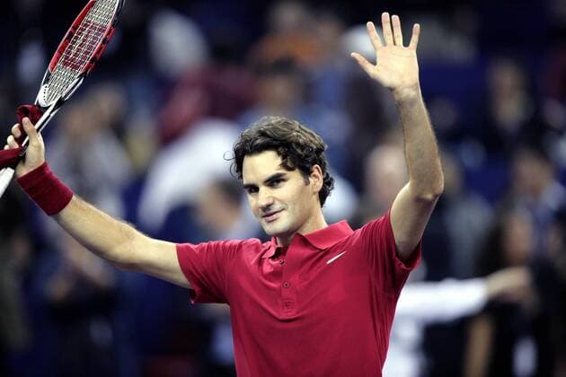 Roger Federer (Schweiz) jubelt -  (IMCpau16191909) Tennis WM Herren ATP Masters Cup 2007, Series, Tour Einzelbild Shanghai Freude, Tennis WM Herren ATP Masters Cup 2007, Series, Tour Einzelbild Shanghai Freude,