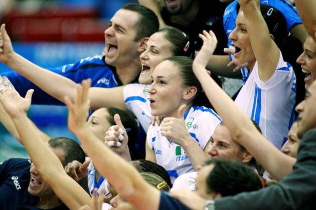Italien feiert den Sieg beim World Cup 2007 - Volleyball Damen World Cup 2007, World Cup, Weltcup, Welt, WC, Nationalteam, Nationaltrikot, Finale Gruppe Nagoya Freude, Begeisterung, Volleyball Damen World Cup 2007, World Cup, Weltcup, Welt, WC, Nationalteam, Nationaltrikot, Finale Gruppe Nagoya Freude, Begeisterung,