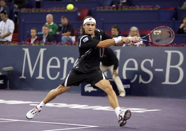 David Ferrer (Spanien) Tennis Herren ATP Masters Cup 2007, Series, Tour, Halbfinale o0 WM Einzelbild Shanghai Dynamik, Tennis Herren ATP Masters Cup 2007, Series, Tour, Halbfinale o0 WM Einzelbild Shanghai Dynamik,