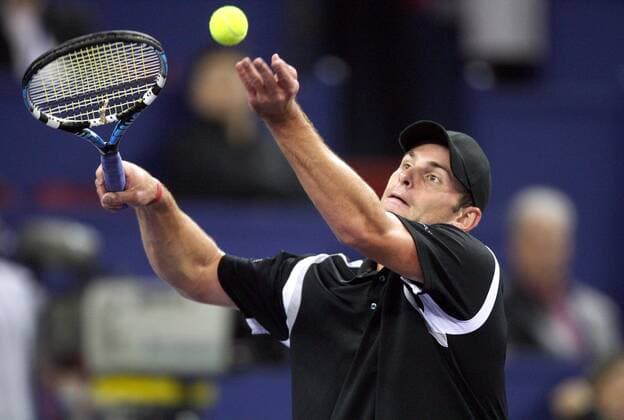 Andy Roddick (USA) - Aufschlag Tennis Herren ATP Masters Cup 2007, Series, Tour, Halbfinale o0 WM Einzelbild Shanghai Dynamik, Tennis Herren ATP Masters Cup 2007, Series, Tour, Halbfinale o0 WM Einzelbild Shanghai Dynamik,