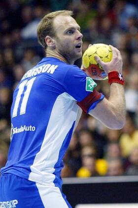 Olafur Stefansson (Island) am Ball Handball Länderspiel Herren WM 2007, Nationalteam, Nationaltrikot, Gruppe B, Island Gruppe Magdeburg Dynamik, Handball Länderspiel Herren WM 2007, Nationalteam, Nationaltrikot, Gruppe B, Island Gruppe Magdeburg Dynamik,
