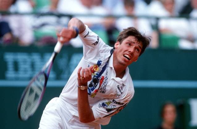 Michael Stich (Deutschland) Tennis WM Herren ARAG World Team Cup 1994, WTC, ATP Tour, Mannschaftsweltmeisterschaft, Mannschafts Einzelbild Düsseldorf Dynamik, Tennis WM Herren ARAG World Team Cup 1994, WTC, ATP Tour, Mannschaftsweltmeisterschaft, Mannschafts Einzelbild Düsseldorf Dynamik,