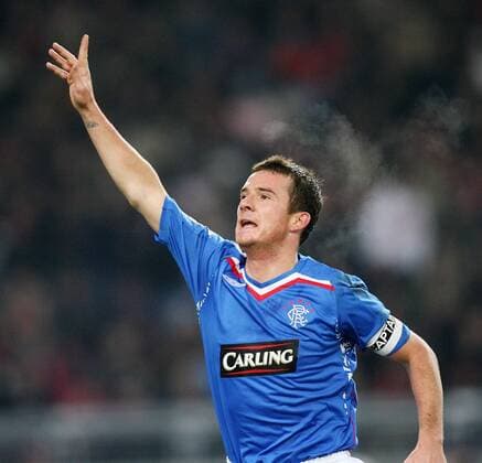 Barry Ferguson (Glasgow Rangers) - Torjubel Fußball EC 1 Herren Champions League 2007 2008, Glasgow Rangers Einzelbild Stuttgart Fußball EC 1 Herren Champions League 2007 2008, Glasgow Rangers Einzelbild Stuttgart