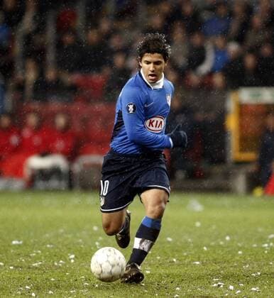 Sergio Aguero (Atletico Madrid) am Ball -  - NOxONLINExUSE Fußball EC 3 Herren UEFA Cup 2007 2008, Pokal, Europapokal, Atletico Madrid Einzelbild Kopenhagen Dynamik, Fußball EC 3 Herren UEFA Cup 2007 2008, Pokal, Europapokal, Atletico Madrid Einzelbild Kopenhagen Dynamik,