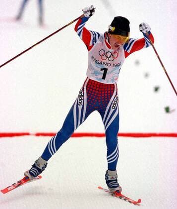 OLYMPIC LEGENDS: Larissa Lasutina Larissa Lazutina (Russland) - Olympiasiegerin 1998 in Nagano -  (OLY98021204) Nordischer Skilauf OS Winter Damen Olympische Spiele Nagano 1998, Winterspiele, Ski Nordisch, Skisport, Skilanglauf, Langlauf Einzelbild Nagano Begeisterung, Freude, Nordischer Skilauf OS Winter Damen Olympische Spiele Nagano 1998, Winterspiele, Ski Nordisch, Skisport, Skilanglauf, Langlauf Einzelbild Nagano Begeisterung, Freude,