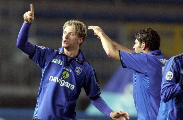 Ignazio Abate (Empoli) - Torjubel -  Fußball Herren Coppa Italia 2007 2008, Italienischer Pokal, Pokalspiel, Empoli FC Gruppe Empoli Freude, Fußball Herren Coppa Italia 2007 2008, Italienischer Pokal, Pokalspiel, Empoli FC Gruppe Empoli Freude,