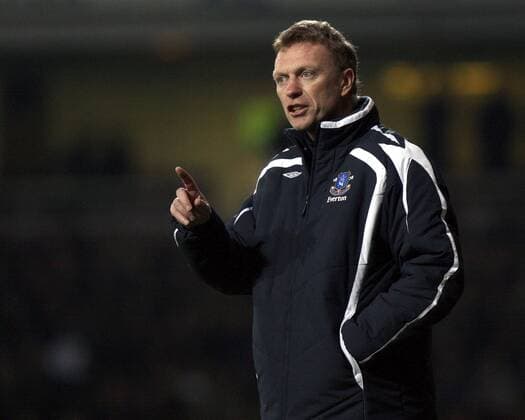Trainer David Moyes (Everton) gibt Anweisungen -  Fußball Herren English Premier League 2007 2008, 1. Englische Liga, Everton FC Einzelbild London Fußball Herren English Premier League 2007 2008, 1. Englische Liga, Everton FC Einzelbild London