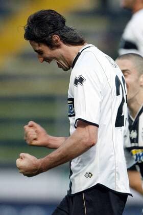 Massimo Paci (Parma) - Torjubel -  Fußball Herren Serie A 2007 2008, 1. Italienische Liga, FC Parma Einzelbild Parma Begeisterung, Freude, Fußball Herren Serie A 2007 2008, 1. Italienische Liga, FC Parma Einzelbild Parma Begeisterung, Freude,