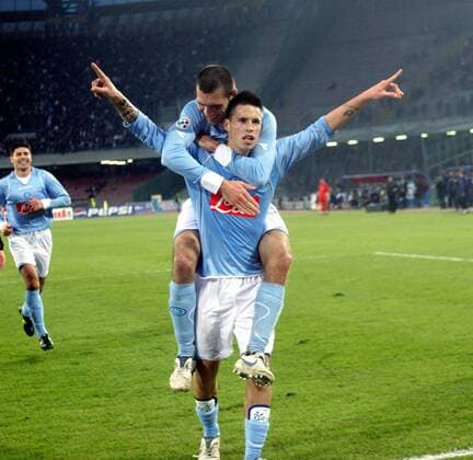 Marek Hamsik (Neapel, u.) - Torjubel -  Fußball Herren Serie A 2007 2008, 1. Italienische Liga, SSC Napoli Gruppe Neapel Freude, Fußball Herren Serie A 2007 2008, 1. Italienische Liga, SSC Napoli Gruppe Neapel Freude,