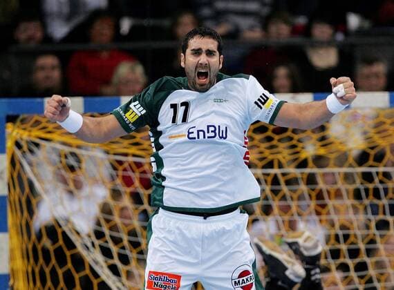 Jaliesky Garcia (Göppingen) - Torjubel Handball 1. BL Herren Saison 2007 2008, Frisch Auf Göppingen, FrischAuf, FA, FAG Einzelbild Stuttgart Freude, Begeisterung, Handball 1. BL Herren Saison 2007 2008, Frisch Auf Göppingen, FrischAuf, FA, FAG Einzelbild Stuttgart Freude, Begeisterung,