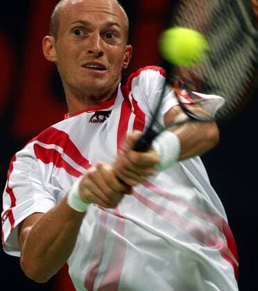 Nikolay Davydenko (Rußland) Tennis Herren Qatar Open 2008, ATP Tour Einzelbild Doha Dynamik, Tennis Herren Qatar Open 2008, ATP Tour Einzelbild Doha Dynamik,