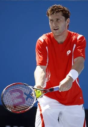 Michael Berrer (Deutschland) - Aufschlag Tennis Herren Australian Open 2008, Grand Slam, ATP Tour Einzelbild Melbourne Tennis Herren Australian Open 2008, Grand Slam, ATP Tour Einzelbild Melbourne