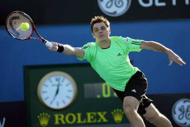 Stanislas Wawrinka (Schweiz) Tennis Herren Australian Open 2008, Grand Slam, ATP Tour Einzelbild Melbourne Dynamik, Tennis Herren Australian Open 2008, Grand Slam, ATP Tour Einzelbild Melbourne Dynamik,