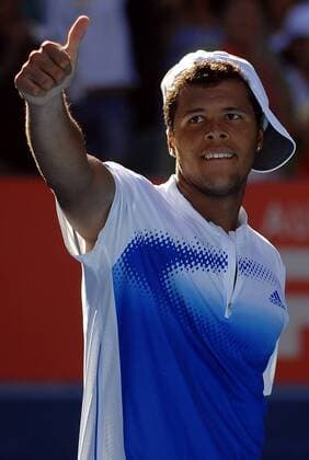 Jo Wilfried Tsonga (Frankreich) - Thumbs up -  Tennis Herren Australian Open 2008, Grand Slam, ATP Tour Einzelbild Melbourne Freude, Tennis Herren Australian Open 2008, Grand Slam, ATP Tour Einzelbild Melbourne Freude,