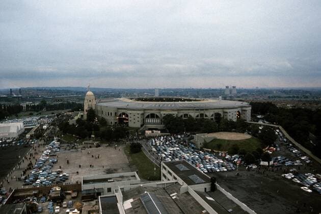 Außenansicht des Londoner Wembley Stadions Fußball Länderspiel Herren WM 1966, Finale Endspiel, Vdia Totale Wembley Stadion, Wembleystadion London Weite, Fußball Länderspiel Herren WM 1966, Finale Endspiel, Vdia Totale Wembley Stadion, Wembleystadion London Weite,
