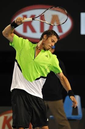 Marat Safin (Rußland) enttäuscht -  Tennis Herren Australian Open 2008, Grand Slam, ATP Tour Einzelbild Melbourne Verzweiflung, Wut, Tennis Herren Australian Open 2008, Grand Slam, ATP Tour Einzelbild Melbourne Verzweiflung, Wut,
