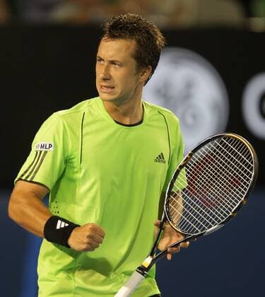 Philipp Kohlschreiber (Deutschland) jubelt Tennis Herren Australian Open 2008, Grand Slam, ATP Tour Einzelbild Melbourne Freude, Tennis Herren Australian Open 2008, Grand Slam, ATP Tour Einzelbild Melbourne Freude,