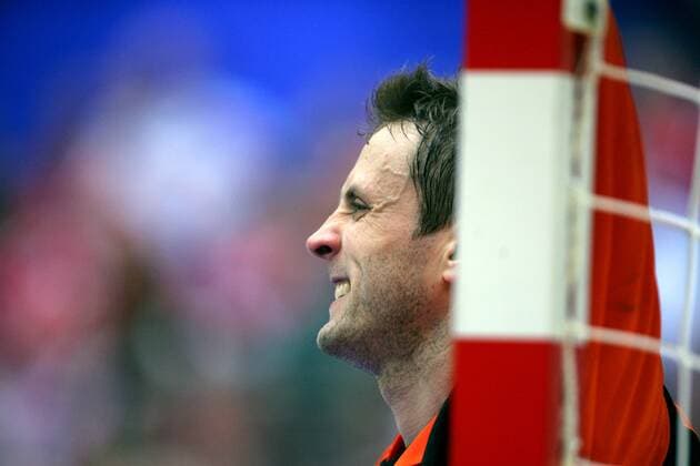 Torwart Steinar Ege (Norwegen) -  Handball EM Herren EM 2008, Länderspiel, Gruppe B, Nationalmannschaft Einzelbild Drammen Skepsis Handball EM Herren EM 2008, Länderspiel, Gruppe B, Nationalmannschaft Einzelbild Drammen Skepsis