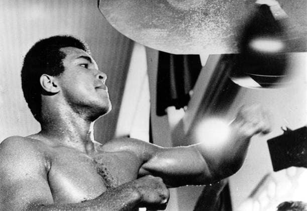 Muhammad Ali (USA) - Training am Punchingball -  (ARK1974091937) Boxen Herren Boxsport 1974, Profiboxen, Schwergewicht, Punching Ball, Schlag, schlagen, Einzelbild Kinshasa Dynamik, Boxen Herren Boxsport 1974, Profiboxen, Schwergewicht, Punching Ball, Schlag, schlagen, Einzelbild Kinshasa Dynamik,