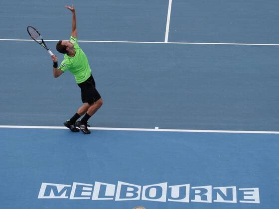 Philipp Kohlschreiber (Deutschland) - Aufschlag Tennis Herren Australian Open 2008, Grand Slam, ATP Tour, Totale Melbourne Dynamik, Tennis Herren Australian Open 2008, Grand Slam, ATP Tour, Totale Melbourne Dynamik,