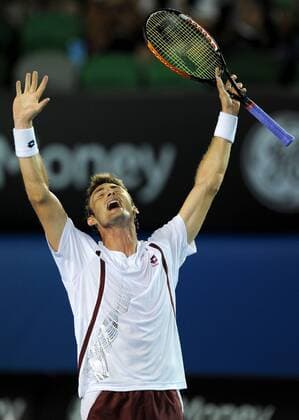 Juan Carlos Ferrero (Spanien) jubelt -  Tennis Herren Australian Open 2008, Grand Slam, ATP Tour Einzelbild Melbourne Freude, Begeisterung, Tennis Herren Australian Open 2008, Grand Slam, ATP Tour Einzelbild Melbourne Freude, Begeisterung,
