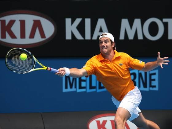Richard Gasquet (Frankreich) Tennis Herren Australian Open 2008, Grand Slam, ATP Tour Einzelbild Melbourne Dynamik, Tennis Herren Australian Open 2008, Grand Slam, ATP Tour Einzelbild Melbourne Dynamik,