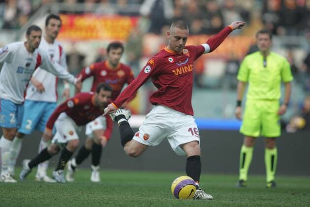 Daniele de Rossi (AS Rom) - Elfmeter -  Fußball Herren Serie A 2007 2008, 1. Italienische Liga, Roma Einzelbild Rom Dynamik, Fußball Herren Serie A 2007 2008, 1. Italienische Liga, Roma Einzelbild Rom Dynamik,