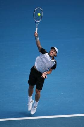Tomas Berdych (Tschechien) - Aufschlag Tennis Herren Australian Open 2008, Grand Slam, ATP Tour Einzelbild Melbourne Tennis Herren Australian Open 2008, Grand Slam, ATP Tour Einzelbild Melbourne