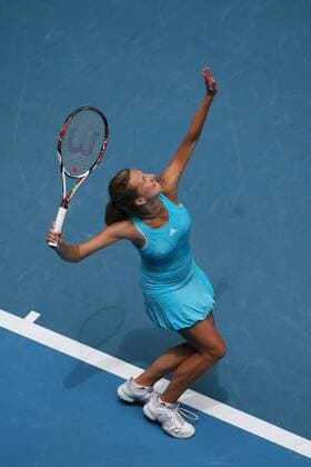 Marta Domachowska (Polen) - Aufschlag Tennis Damen Australian Open 2008, Grand Slam, WTA Tour Einzelbild Melbourne Tennis Damen Australian Open 2008, Grand Slam, WTA Tour Einzelbild Melbourne