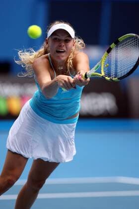Caroline Wozniacki (Dänemark) Tennis Damen Australian Open 2008, Grand Slam, WTA Tour Einzelbild Melbourne Dynamik, Tennis Damen Australian Open 2008, Grand Slam, WTA Tour Einzelbild Melbourne Dynamik,