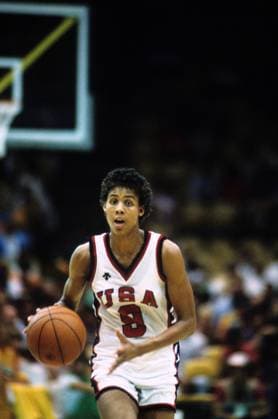 Cheryl Miller (USA) am Ball Basketball OS Sommer Damen Olympische Spiele 1984, Sommerspiele, Länderspiel, Nationalmannschaft, Nationaltrikot, Vdia Einzelbild Los Angeles Dynamik, Basketball OS Sommer Damen Olympische Spiele 1984, Sommerspiele, Länderspiel, Nationalmannschaft, Nationaltrikot, Vdia Einzelbild Los Angeles Dynamik,