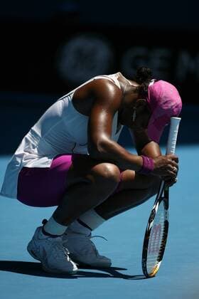 Serena Williams (USA) enttäuscht Tennis Damen Australian Open 2008, Grand Slam, WTA Tour, Viertelfinale Einzelbild Melbourne Tennis Damen Australian Open 2008, Grand Slam, WTA Tour, Viertelfinale Einzelbild Melbourne